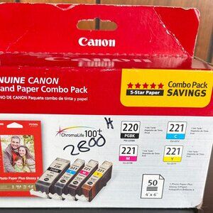 Canon PGI-220/CLI-221 Combo Ink Pack with Photo Paper (2945B011)  - NIB